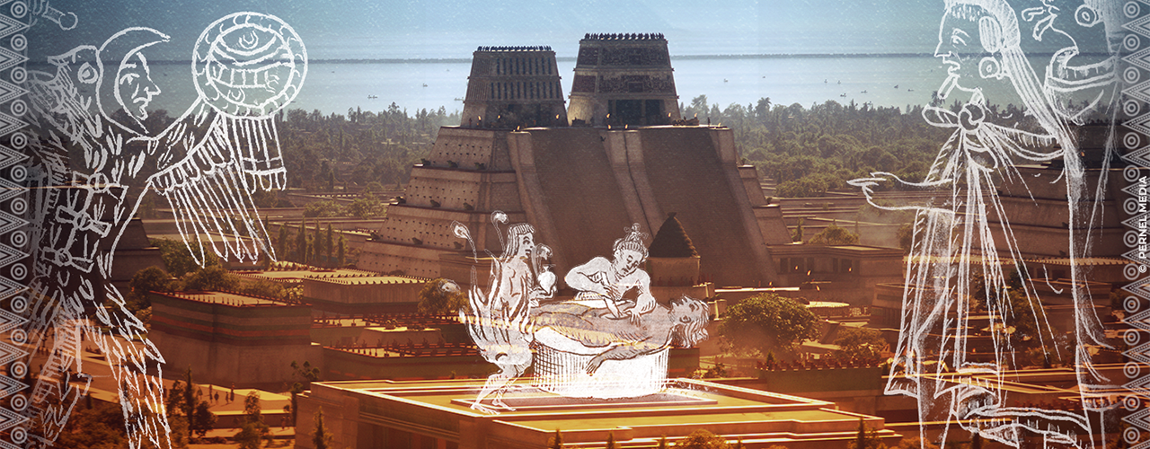 pyramide aztèque avec sacrifices