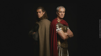 Personnages IA de Vercingétorix et Jules César dos à dos